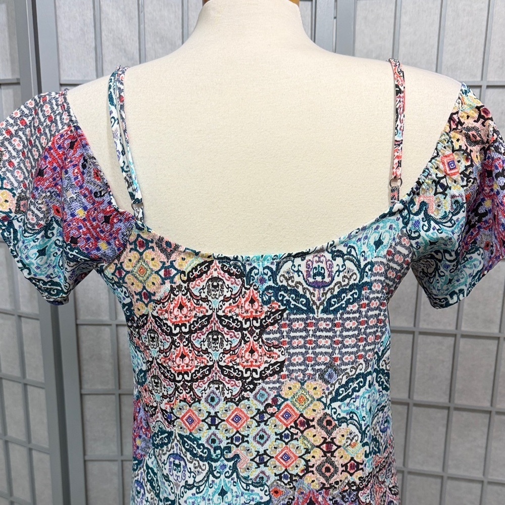 Tristan Multicolor Patterned Dress, Size Small - Picture 5 of 5